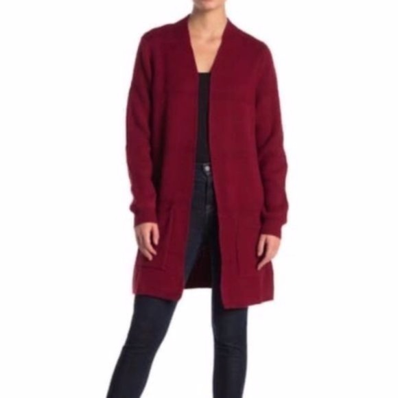 Joseph A Sweaters - Joseph A Windowpane Knit Cardigan Red Size SP